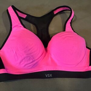 Sporto Pink and Black Sports Bra with Racerback
